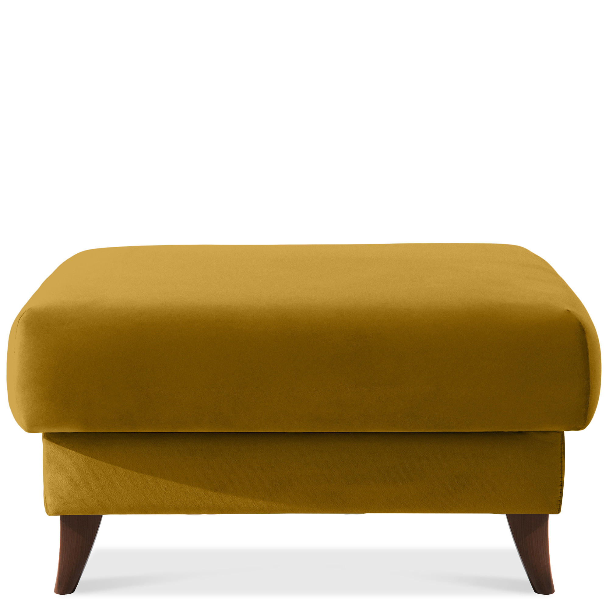 HOCKER GUSTAVO Velours, Gelb - Gelb, Holz/Holzwerkstoff (92/49/92cm) - KONSIMO®