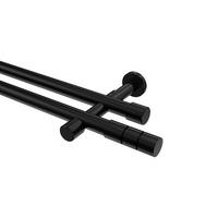 GARDINENSTANGEN-SET Prestige Elanto 180 cm, 2-läufig (ohne Ringe), 20 mm Ø Schwarz - Schwarz, Metall (180cm) - INTERDECO