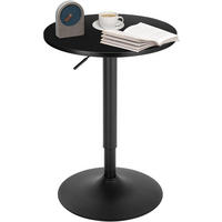 BARTISCH, höhenverstellbarer Tisch 70-91 cm, 52x52x91cm - Schwarz, Holzwerkstoff/Metall (52/52/91cm) - Woltu
