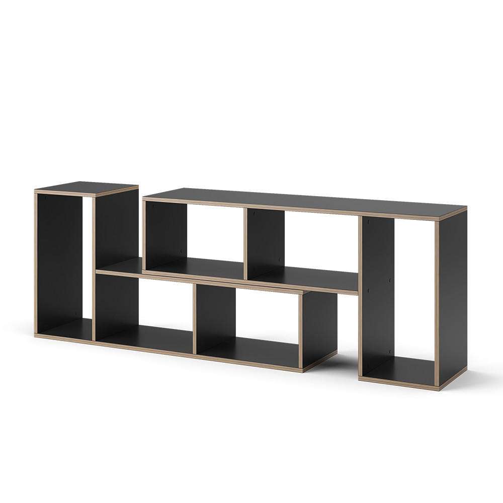 BÜCHERREGAL Tetrix Anthrazit 112.8 x 56.4 cm 2er Set - Anthrazit, Holzwerkstoff (112.8/56.4/30cm) - Vicco