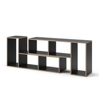 BÜCHERREGAL Tetrix Anthrazit 112.8 x 56.4 cm 2er Set - Anthrazit, Holzwerkstoff (112.8/56.4/30cm) - Vicco