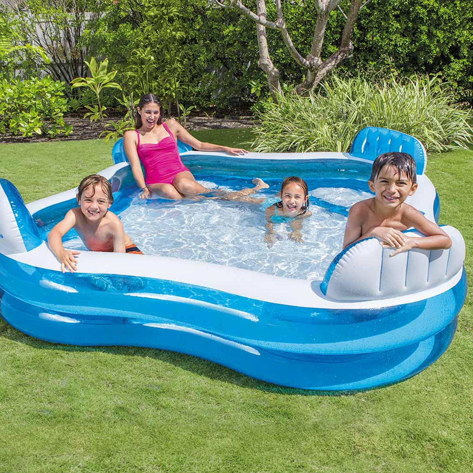 FAMILIENPOOL 2,2 x 2,2 m - Blau, Kunststoff (229/229/66cm) - INTEX