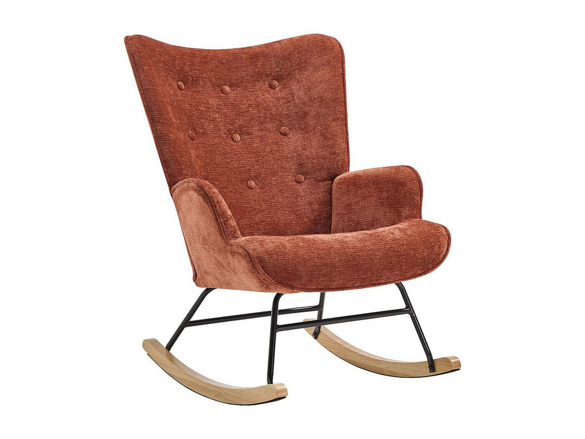 SESSEL mit gerader Rückenlehne - 1 Person - stoff - terracotta Elmina - Terracotta, Holz/Textil (86/91/68cm) - Vente-Unique