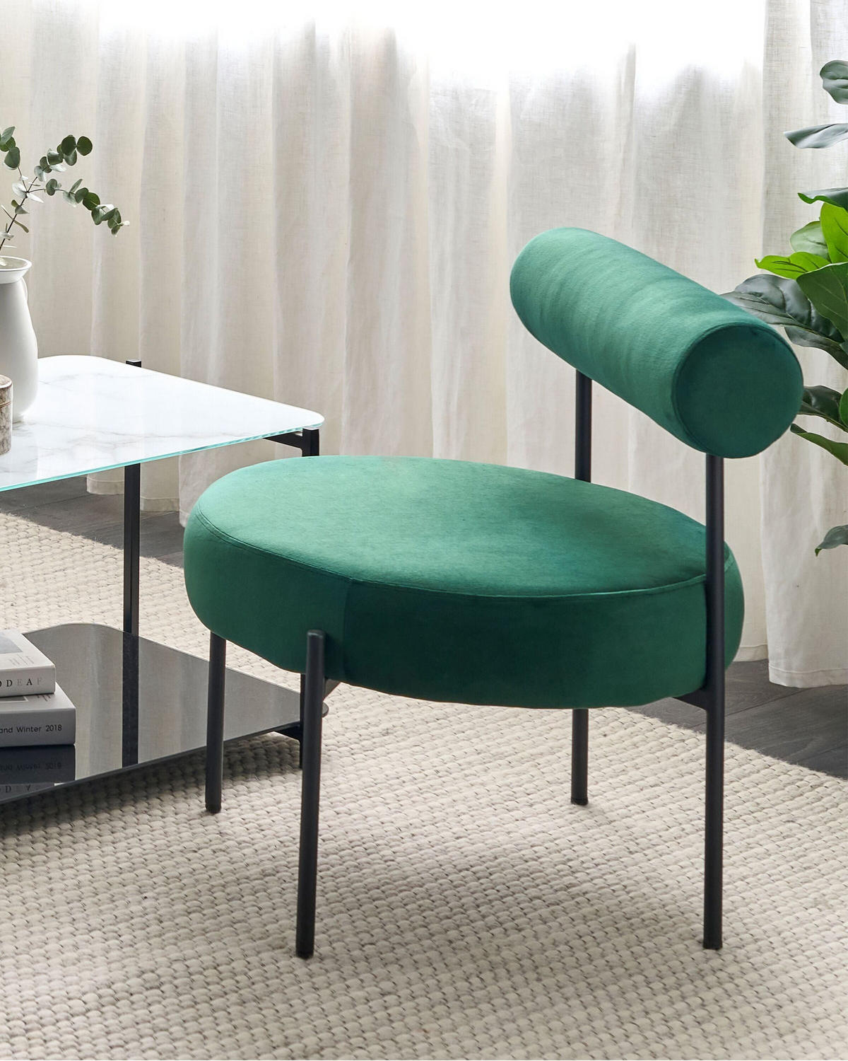 FOTEL Bársony Zöld/Fekete Alpha - zöld, textil/fém (60/66/60cm) - Beliani