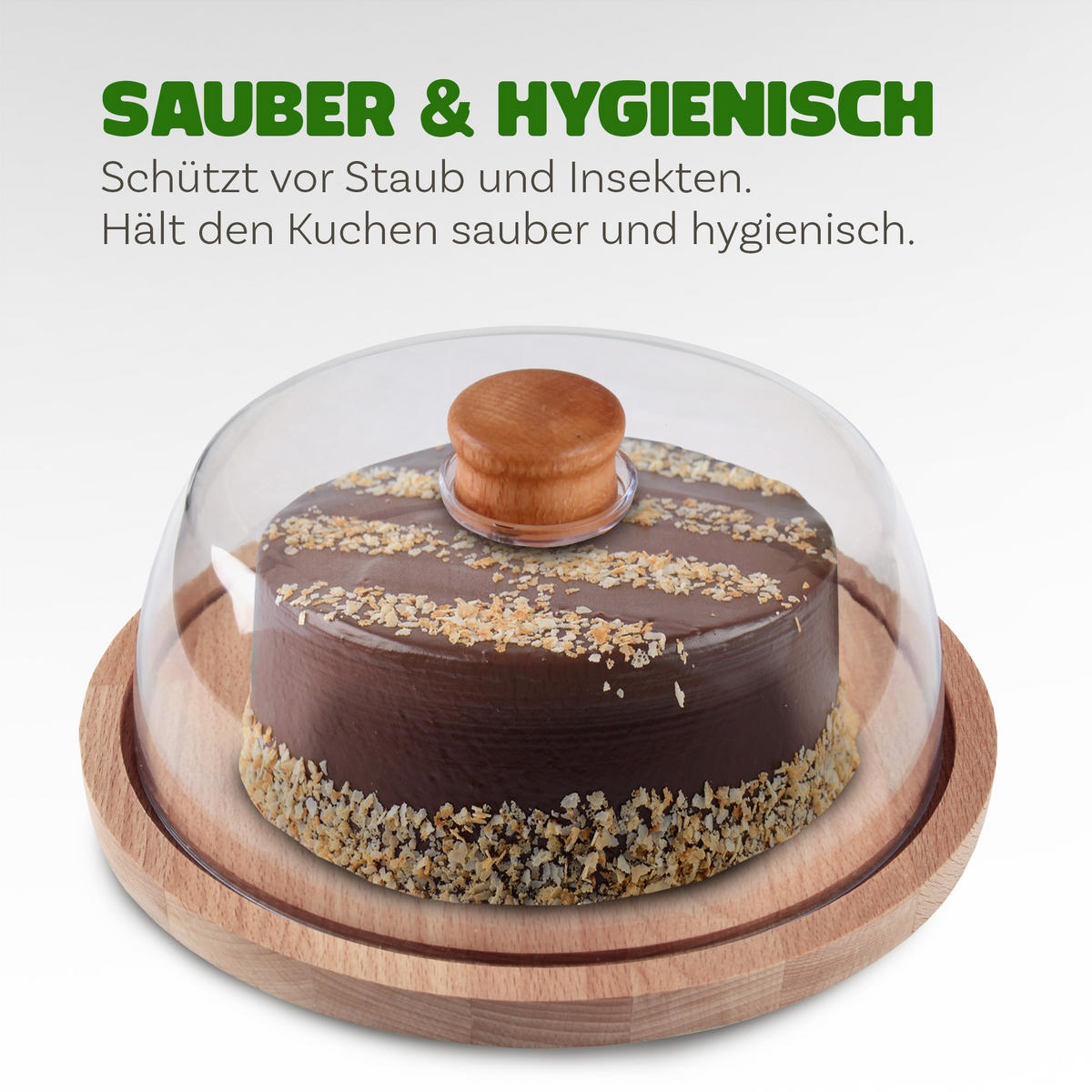 KÄSEPLATTE Servier-und Kuchenplatte ⌀ 24cm - Transparent, Kunststoff (24/12/24cm) - Bestlivings
