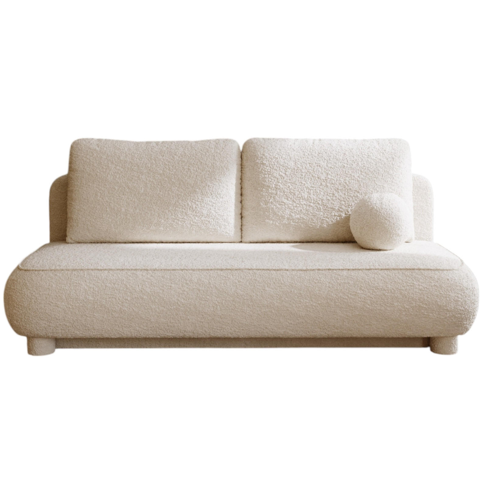SOFA Hellbeige BELLY - Creme, Holzwerkstoff (209/96/96cm) - Compleo24