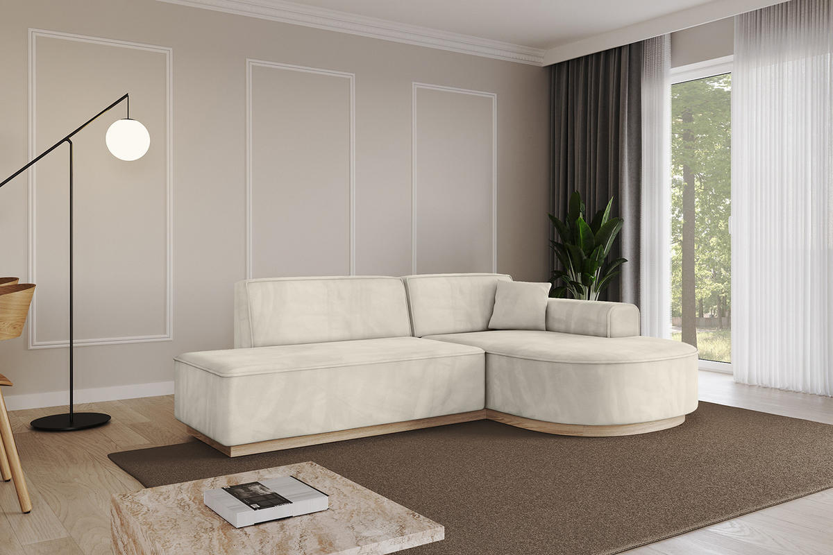 ECKSOFA Ottomane Rechts ARRIO-L1 - 243x171x83 cm Beige - Beige, Holzwerkstoff/Textil (243/171cm) - ALTDECOR