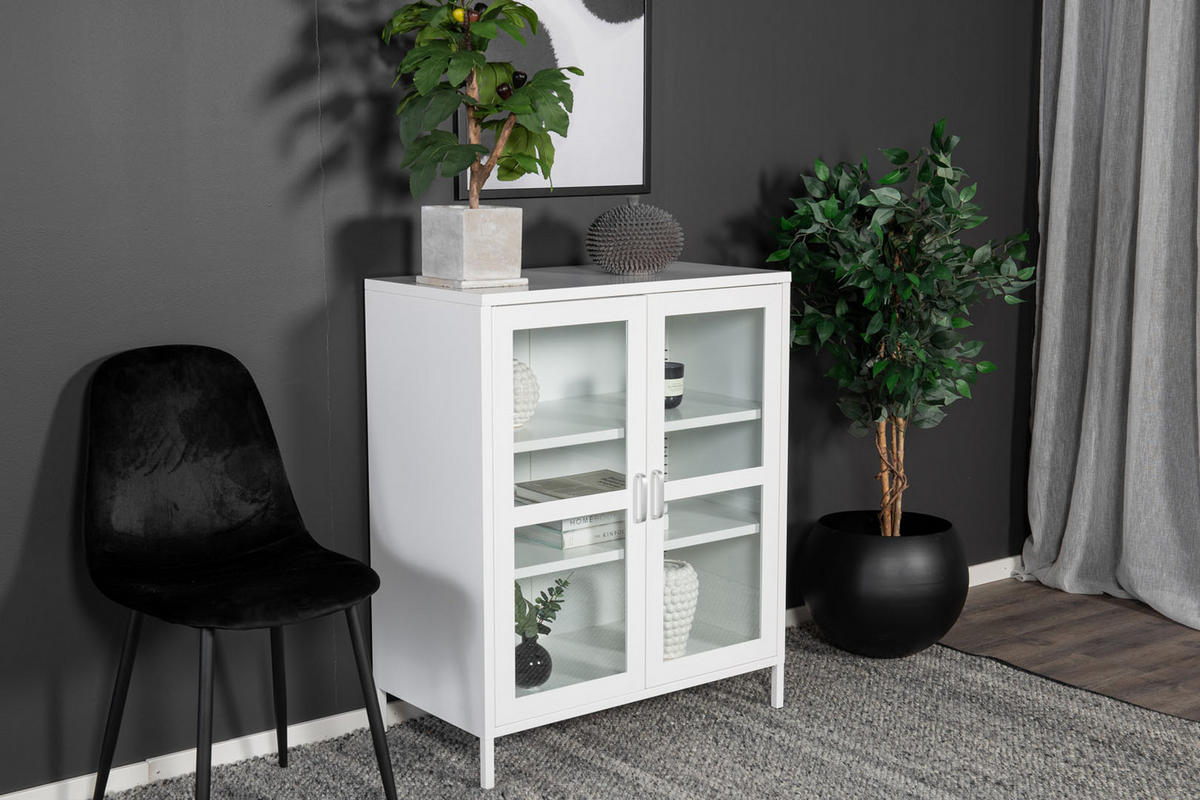 VITRINE weiß - Weiß, Holzwerkstoff (80/97/43cm) - ebuy24