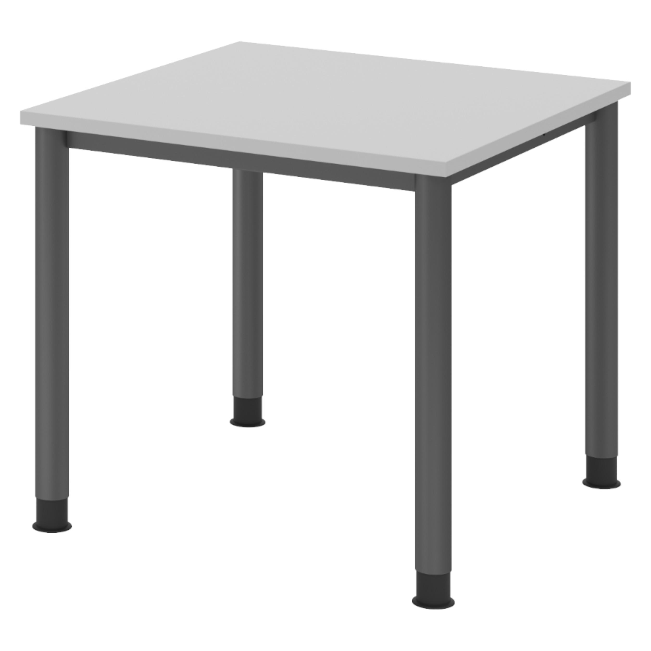 SCHREIBTISCH Serie-H Gestell: Graphit 80/80/74 cm in Grau - Grau, Holzwerkstoff (80/80/74cm) - bümö