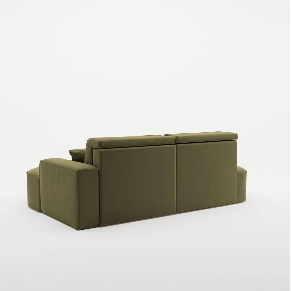 ECKSOFA Modena Pro - Komfort Und Stil Stoff Salvador Olive Rechts - Hellgrün, Holz (278/179cm) - Kaiser Möbel