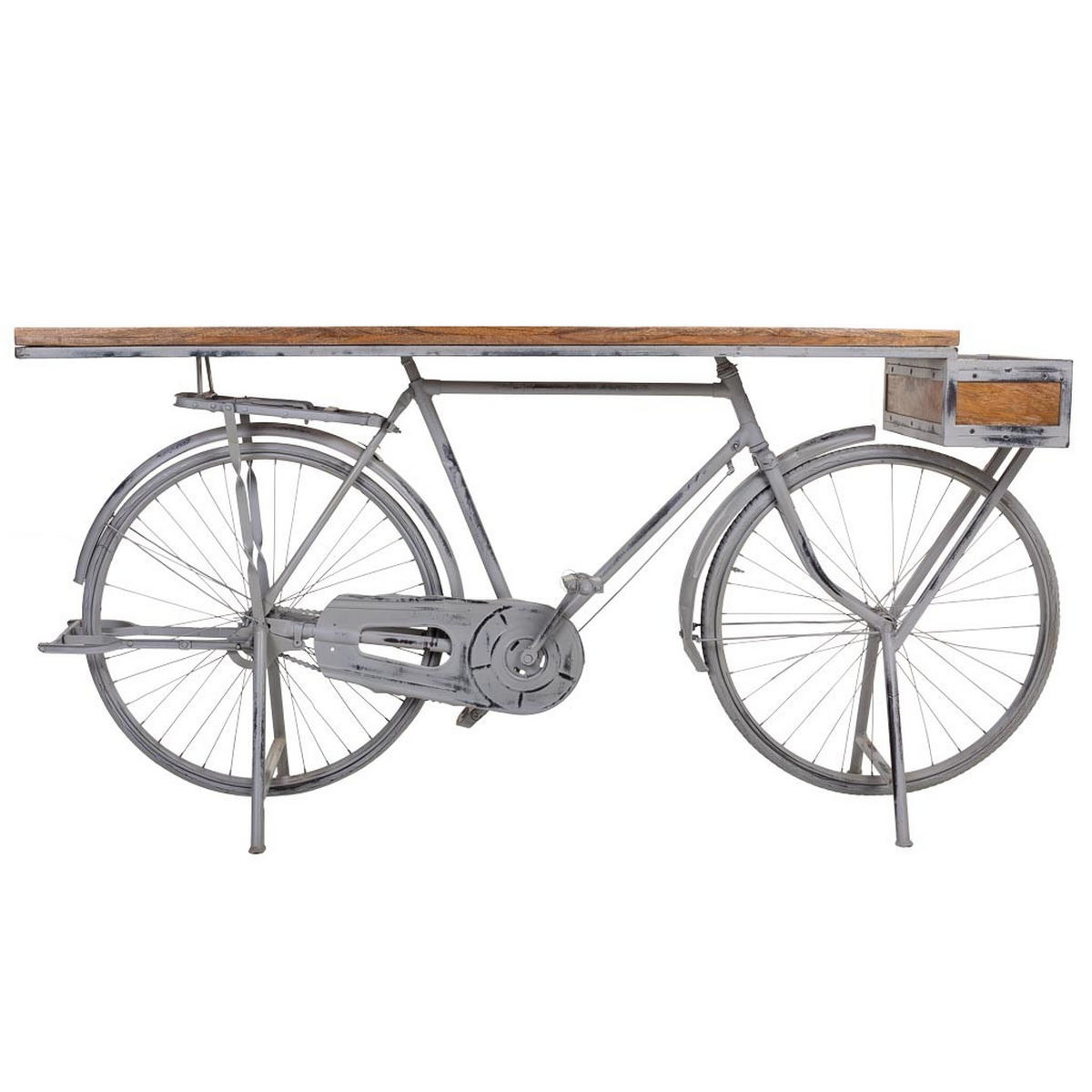 KONSOLE aus Holz und Metall 198X50X94 cm - Silberfarben, Metall (50/198/94cm) - Wanderlust