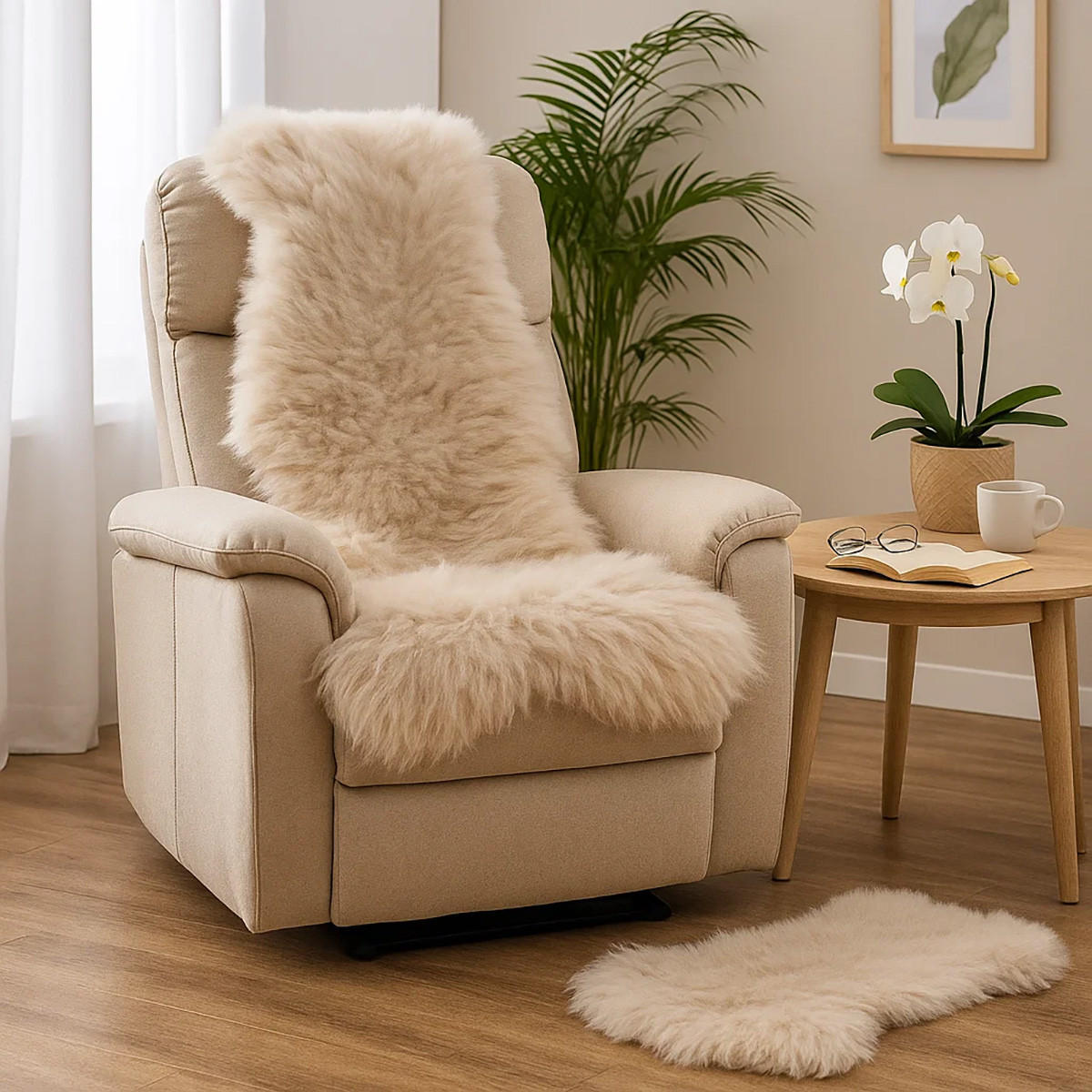 SCHAFFELL Hellbraun/Cappuccino 2. Wahl, ca. 130 cm - Hellbraun/Cappuccino, Fell (75/130cm) - Provellus