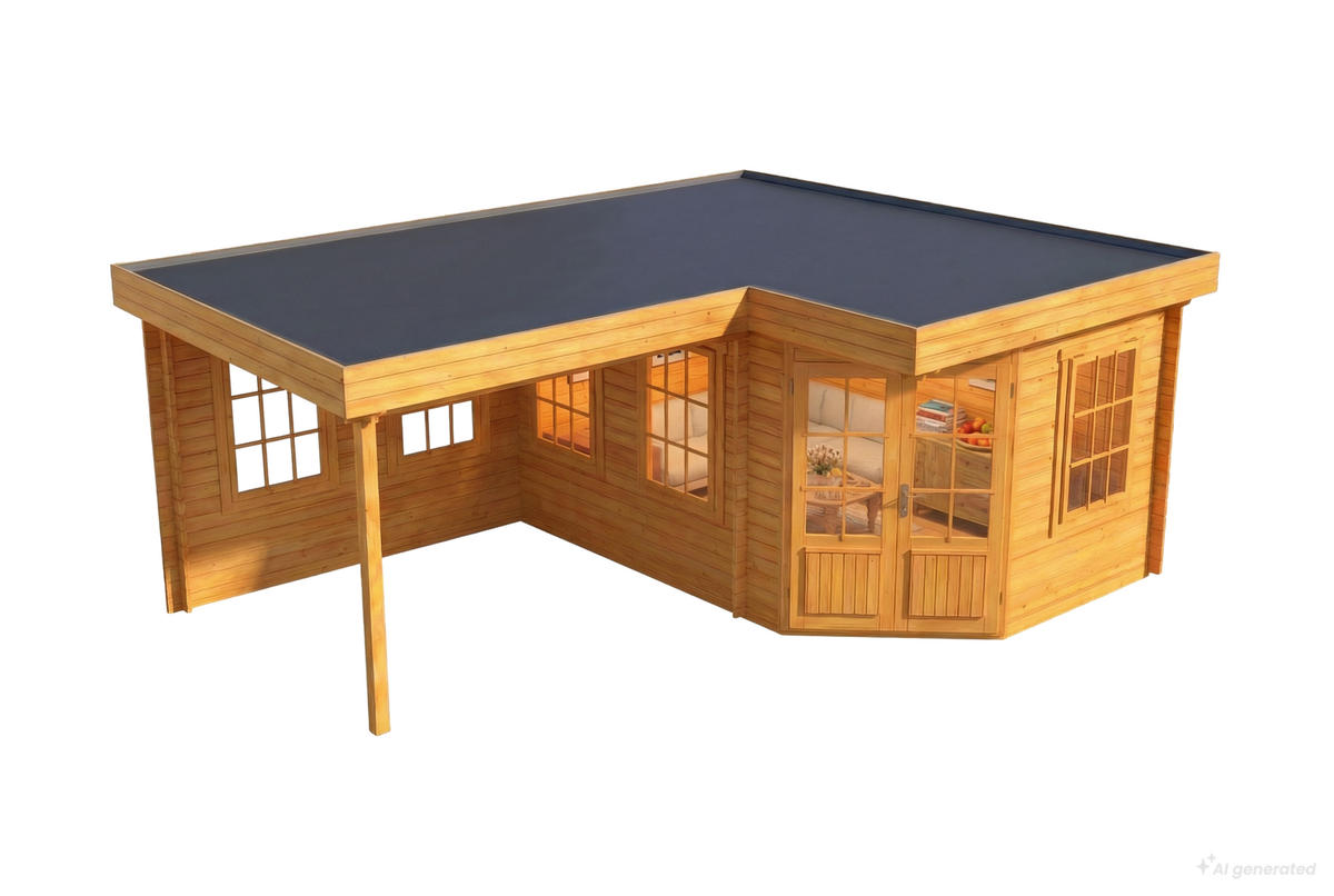 GARTENHAUS Holz Pepe - Pinienfarben, Holz (618/228/462cm) - Alpholz