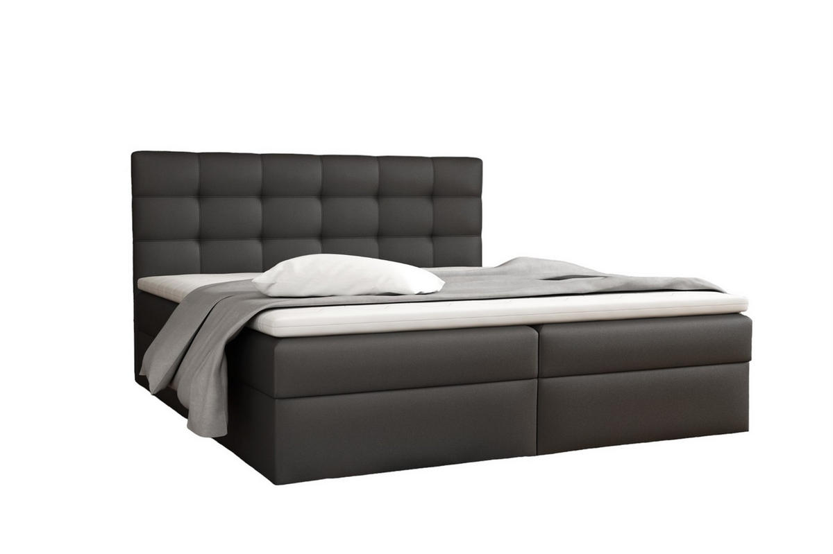 BOXBETT Doriano In Kunstleder Soft - Schwarz, Holzwerkstoff/Textil (120/200cm) - Fun Möbel