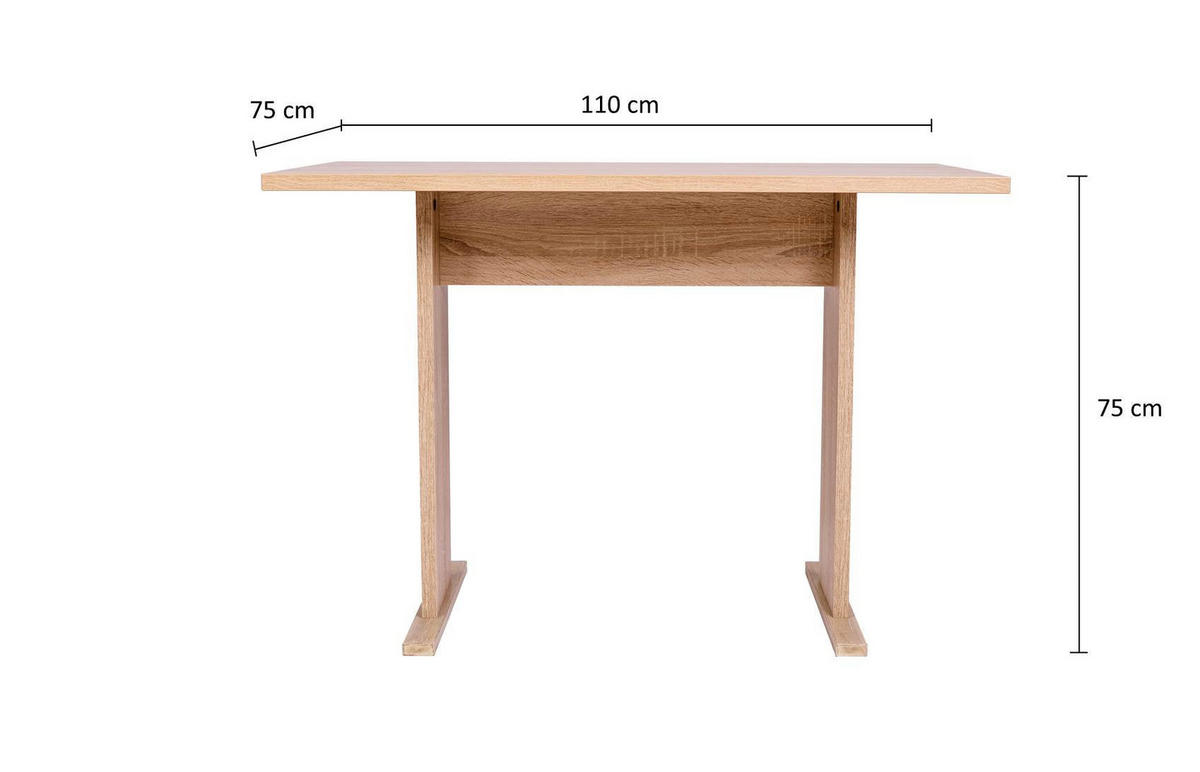 ECKBANKGRUPPE Die Vielseitige Tisch I - Eichefarben/Grau, Holzwerkstoff/Textil (145/86/185cm) - Kundler Home