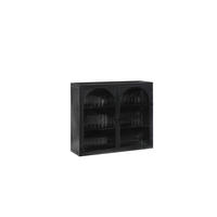 HÄNGESCHRANK DE-38105 70 cm mit 2 Glastüren und 3 Ebenen Schwarz - Schwarz, Metall (70/60/23cm) - ComfortXL