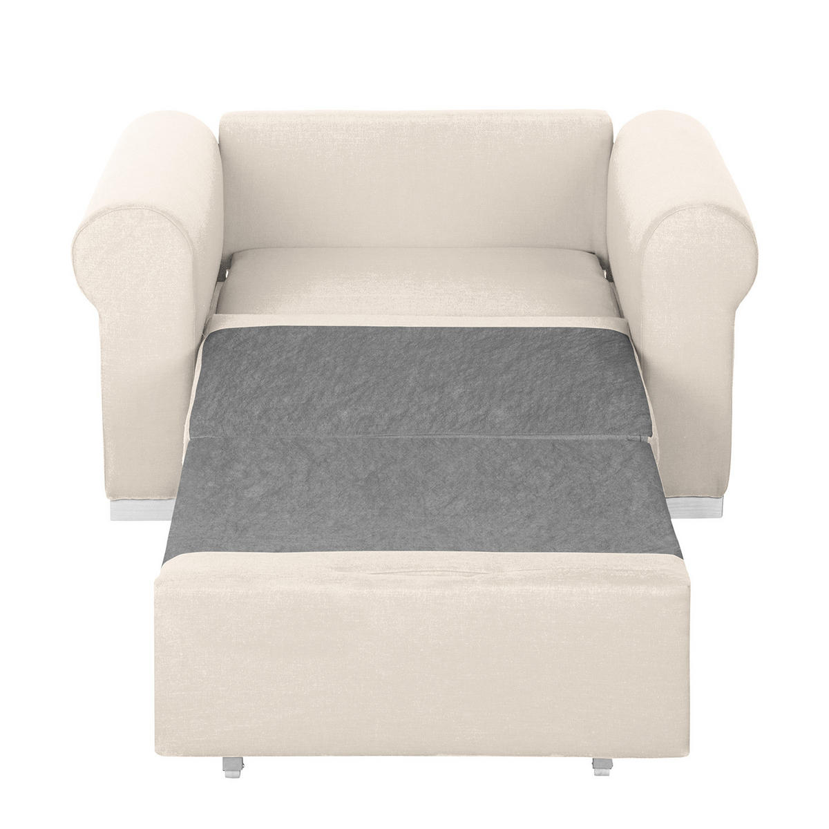 SCHLAFSOFA mit Husse - Silberfarben/Creme, Textil (125/90/90cm) - home24