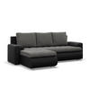 ECKSOFA LINKS MIT SCHLAFFUNKTION FORESTA, Dunkelgrau + Schwarz - Dunkelgrau/Schwarz, Textil (230/159cm) - Mebligo