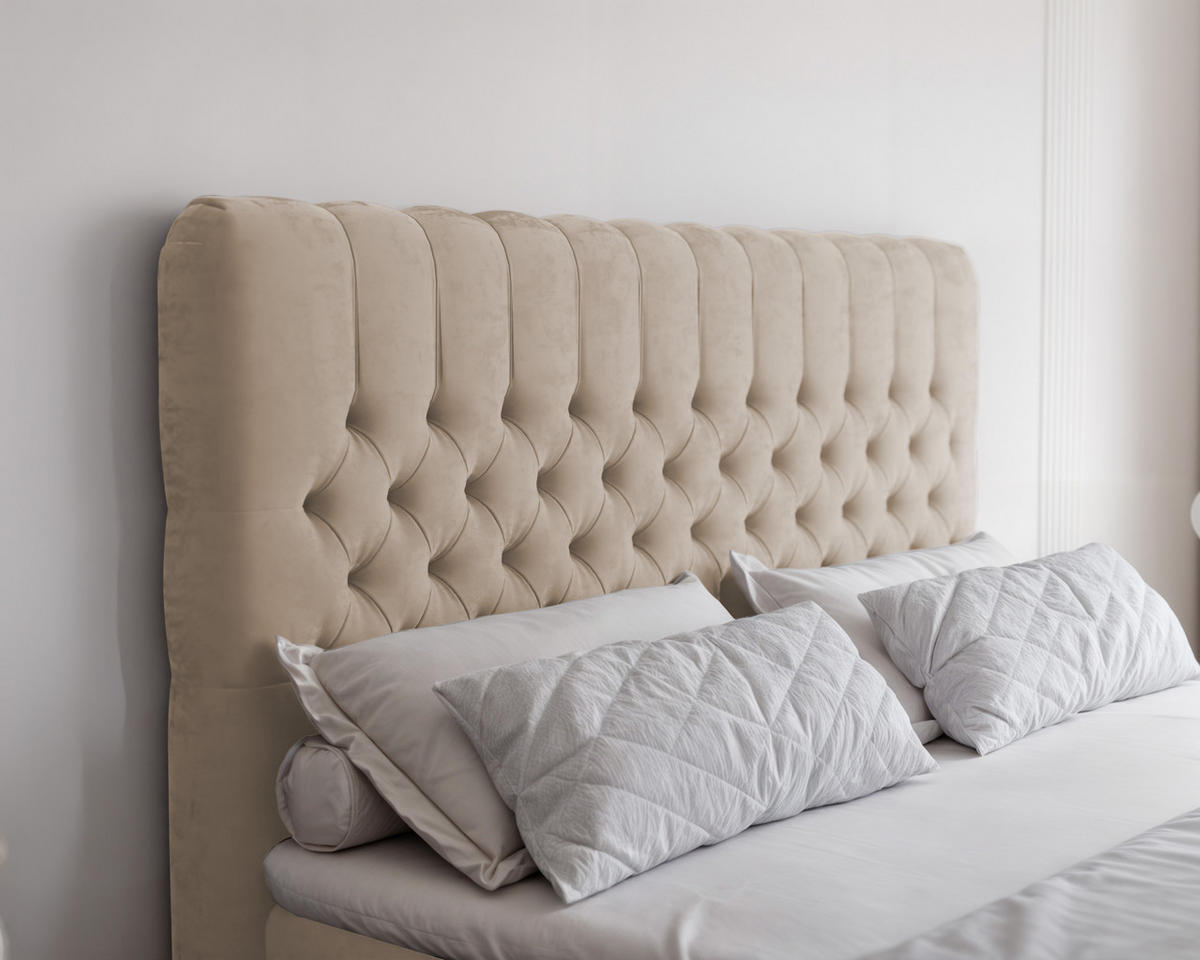 BOXBETT 140x200 cm mit Topper - Creme, Holzwerkstoff/Textil (140/200cm) - Idohome