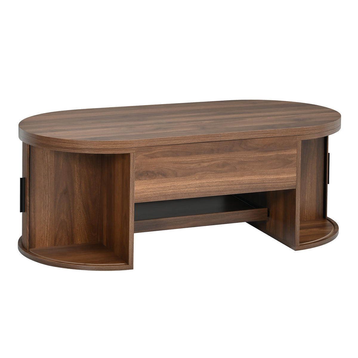 KLUB-STOLIĆ 110/55/55 cm, orah, s funkcijom podizanja i prostor za pohranu - boje oraha/zlatne boje, drvni materijal/metal (55/110/55cm) - CHICFURN