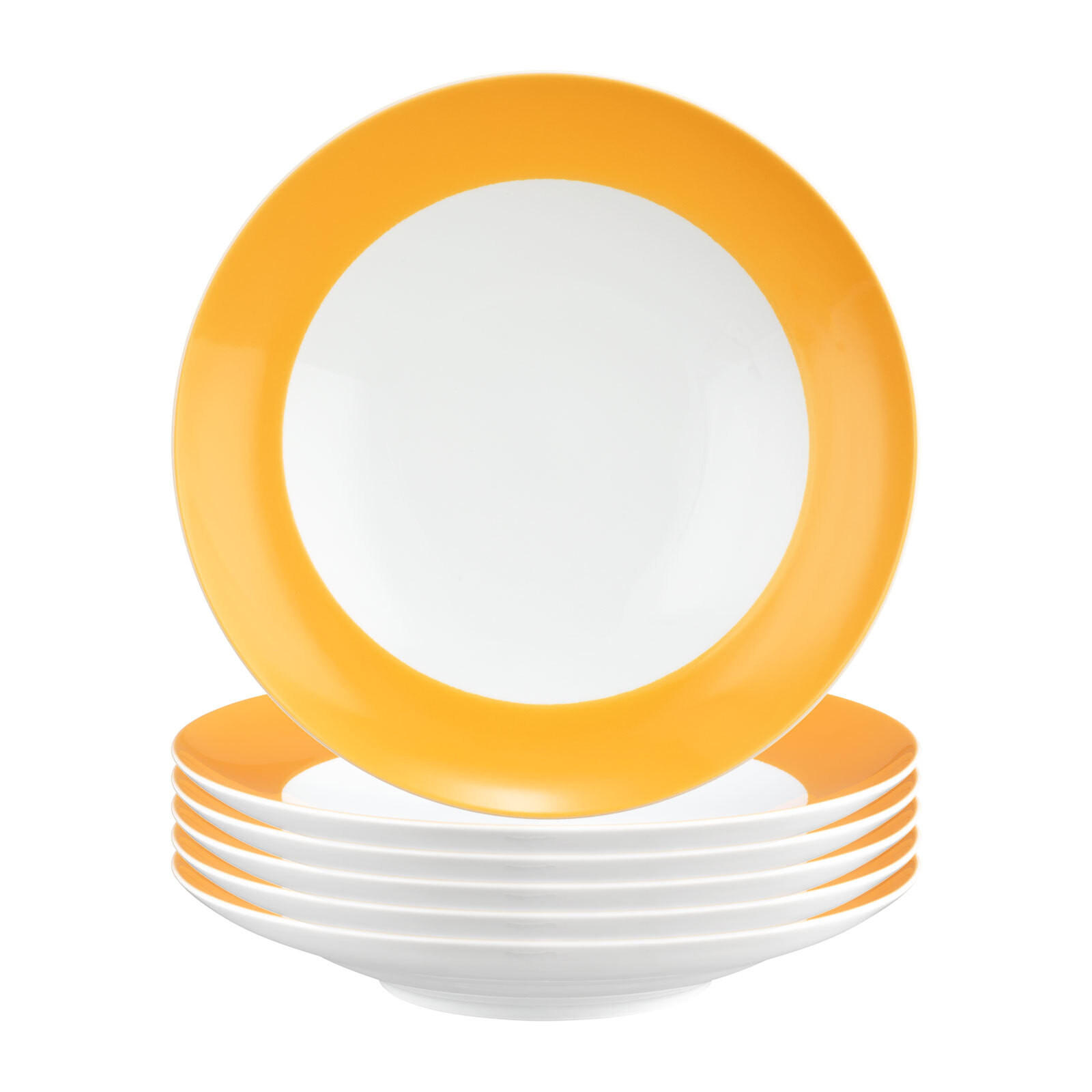 SUPPENTELLER Liberty Pure Colors Mango Orange ø 23,5 cm 6er Set - Orange, Keramik (23.6cm) - Seltmann Weiden