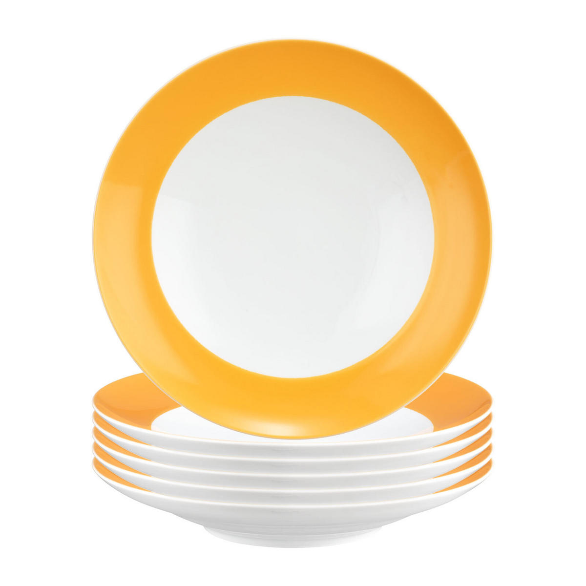 SUPPENTELLER Liberty Pure Colors Mango Orange ø 23,5 cm 6er Set - Orange, Keramik (23.6cm) - Seltmann Weiden
