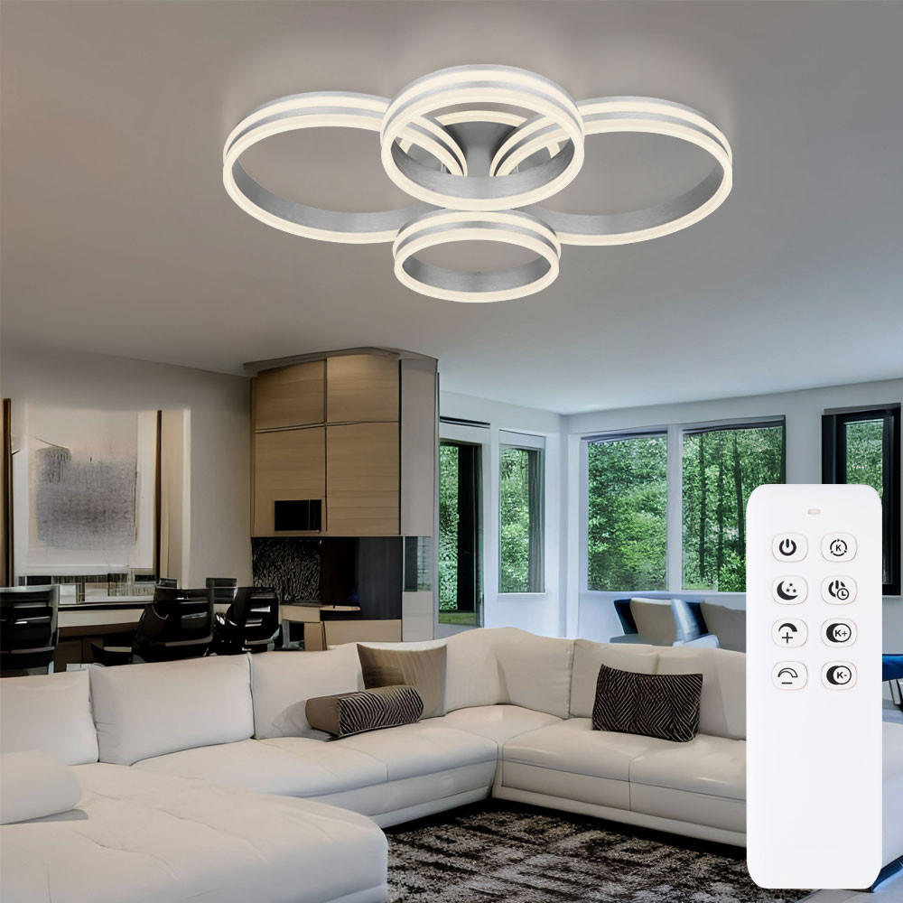 LED DECKENLEUCHTE Rubio Grau - Grau, Metall (85/65/14cm) - Globo Lighting