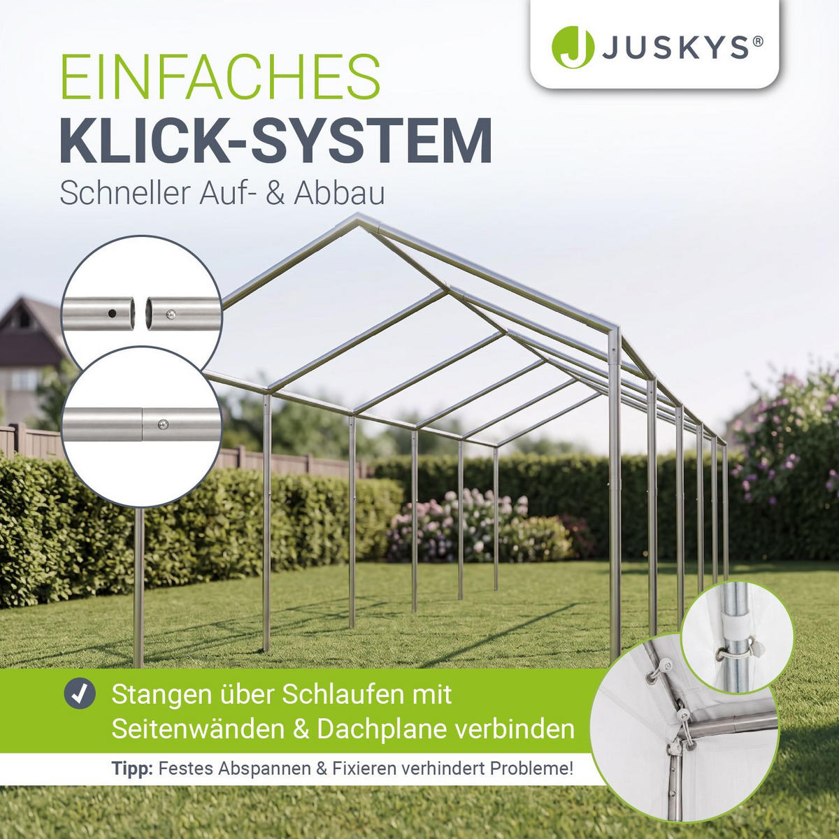 FESTZELT Partyzelt Gala weiß 4x10 m - Weiß, Kunststoff (400/300/1000cm) - Juskys