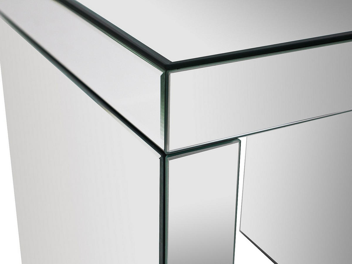 BEISTELLTISCHE aus MDF und Spiegel 2er-Set - YERVINI - Silberfarben, Glas (30/30/50cm) - Vente-Unique