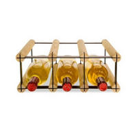 WEINREGAL Vinotega Mod Metal 12,5x32,5x24,5 cm 3x1 Flaschen Massives Kiefernholz Natur - Naturfarben, Holz (32.5/12.5/24.5cm) - PROREGAL