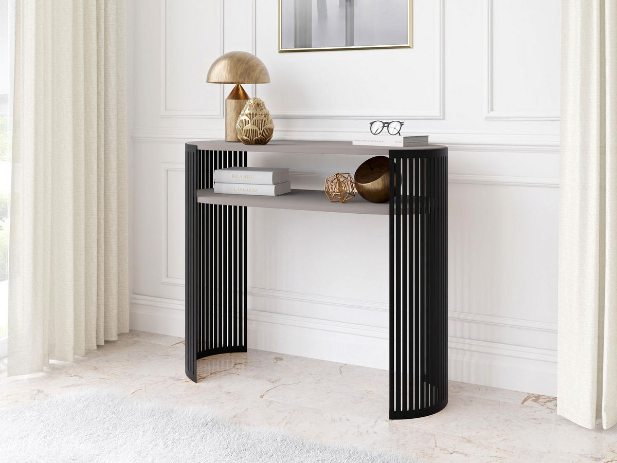 KONSOLENTISCH Fikoli - Kaschmir/Schwarz, Holzwerkstoff/Metall (30/100/86cm) - MIRJAN24