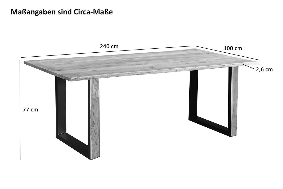 MELBOURNE - Beige/Schwarz, Holz/Metall (100/240/77cm) - SAM