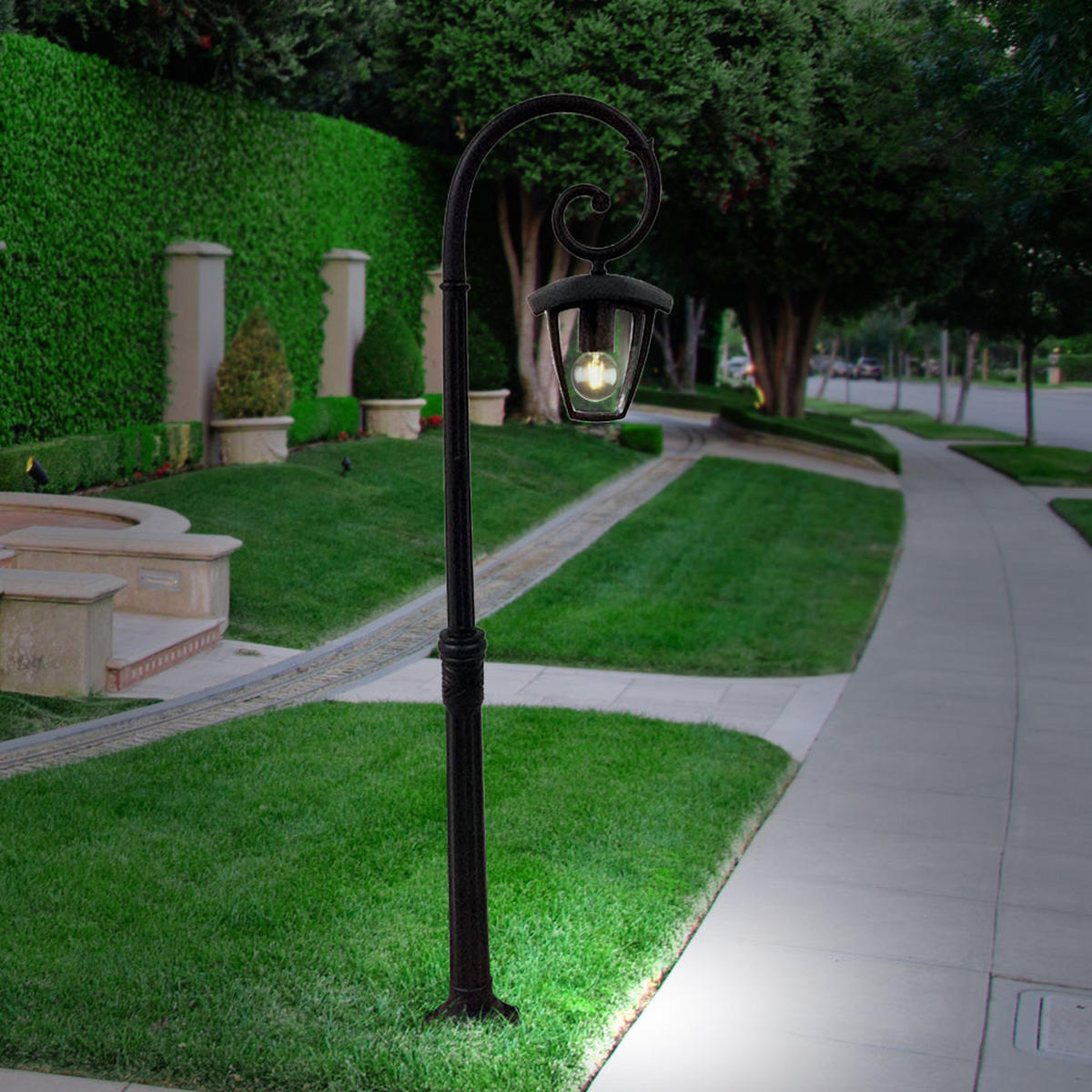 STEHLATERNE Aluminium Schwarz - Schwarz, Metall (34.5/34.5/136.5cm)