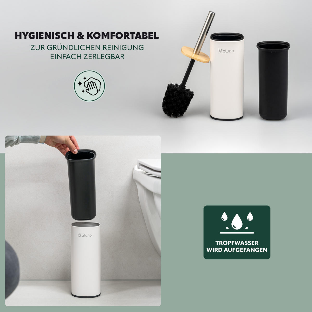 WC-GARNITUR FRAMURA, weiß, Metall - Weiß, Metall (9.5/37.5/9.5cm) - eluno