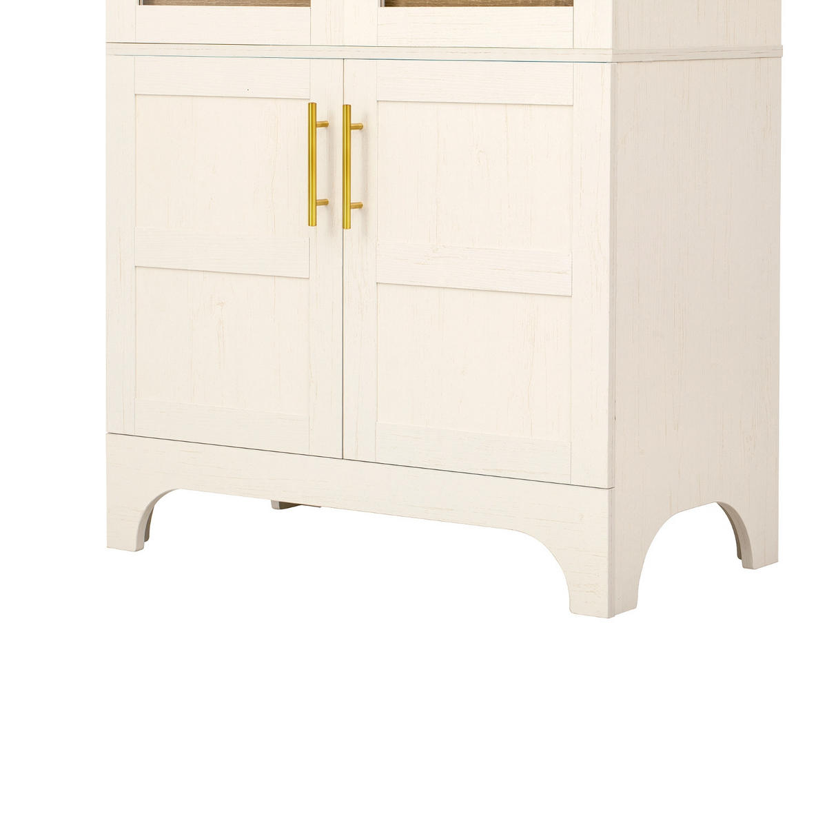 KÜCHENSCHRANK, 76/40/180 cm, MDF und Riffelglas, Weiß, MIT VERSTELLBAREN REGALBÖDEN, für Esszimmer und Küche - Weiß, Holzwerkstoff (40/180/76cm) - Rolipo
