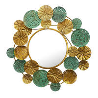 WANDSPIEGEL Rund Metall Gold Patina 80x77 cm Modern - Goldfarben, Glas (80/77/3cm) - KADIMA DESIGN