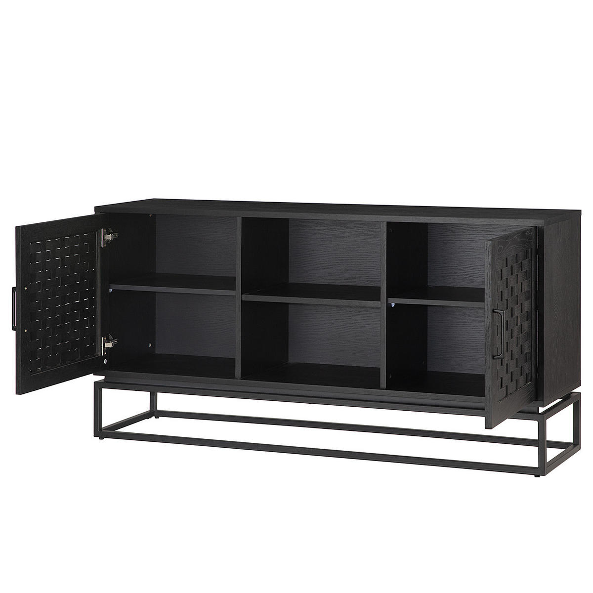 SIDEBOARD mit 2 Türen - Holzwerkstoff / Metall - Schwarz, Holzwerkstoff/Metall (150/75/40cm) - home24