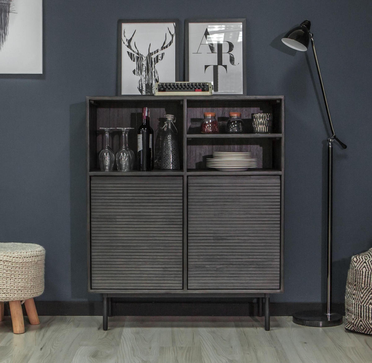SIDEBOARD CAPELLA Grau 100x40x120 cm - Grau, Holz (100/120/40cm) - FURNLUX
