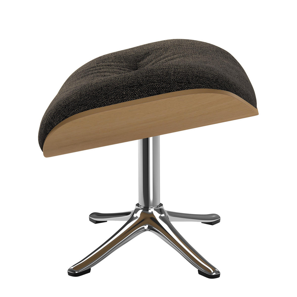 POLSTERHOCKER - Chromfarben/Schwarz, Textil/Metall (44/39/42cm) - home24