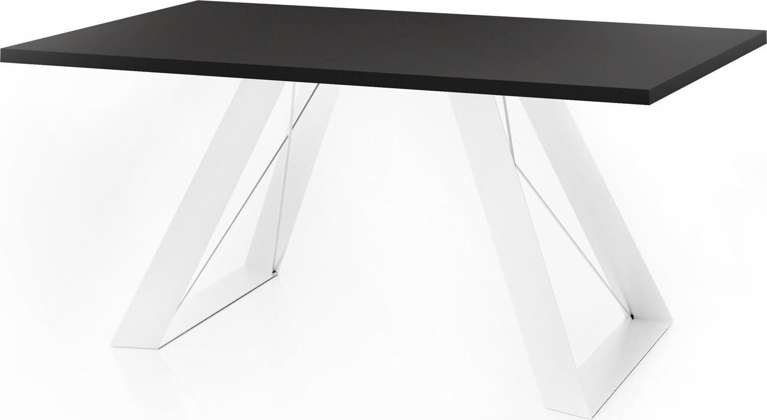 ESSTISCH Colter Weiß rechteckig ausziehbar, Schwarz 140-240/80/76 cm - Schwarz/Weiß, Holzwerkstoff/Metall (80/240/76cm) - WFL GROUP