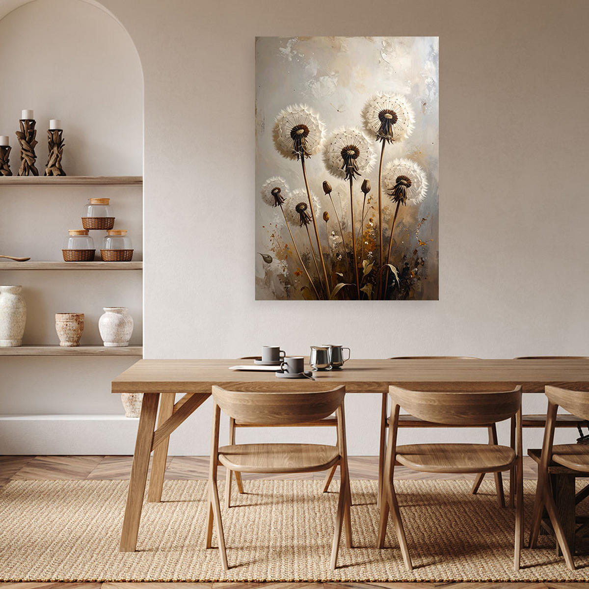 LEINWANDBILD Blumen 80x120cm - Beige, Textil (80/120cm) - Feeby