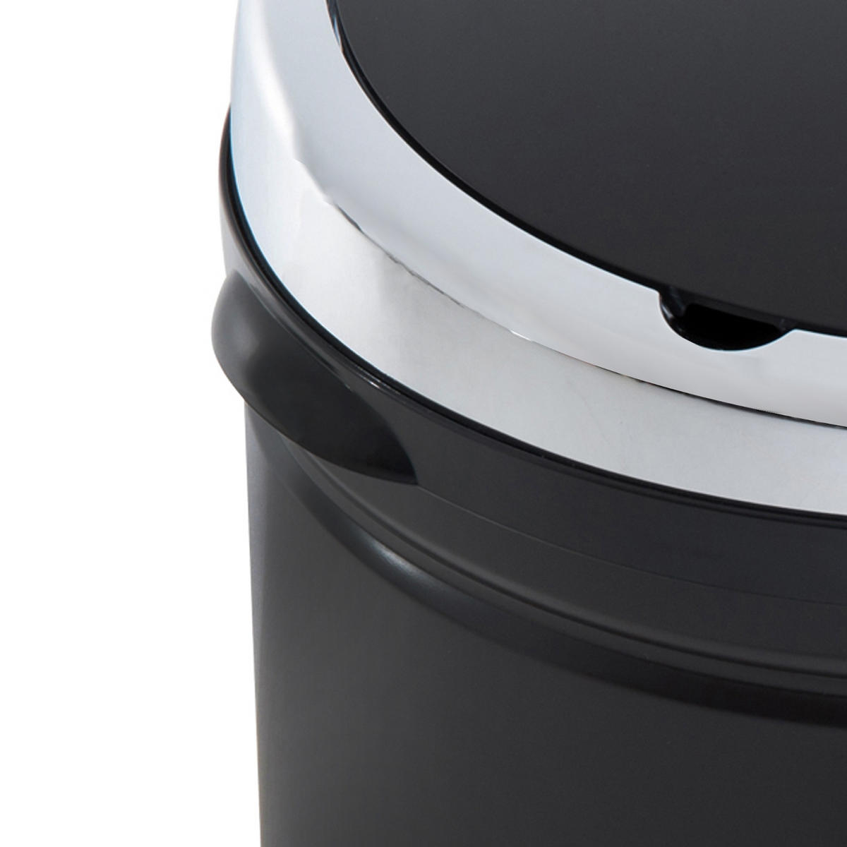 MÜLLEIMER AUTOMATISCHER ABFALLEIMER SCHWARZ Sensor 50L Verzinkter Stahl 30,5/30,5/81,5 cm - Schwarz, Metall (30.5/81.5/30.5cm) - Rolipo