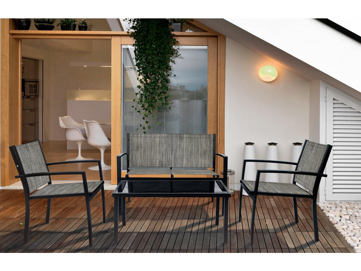 LOUNGEGARNITUR Lino 4-Sitzer Grau - Grau, Metall - Habitat Garten