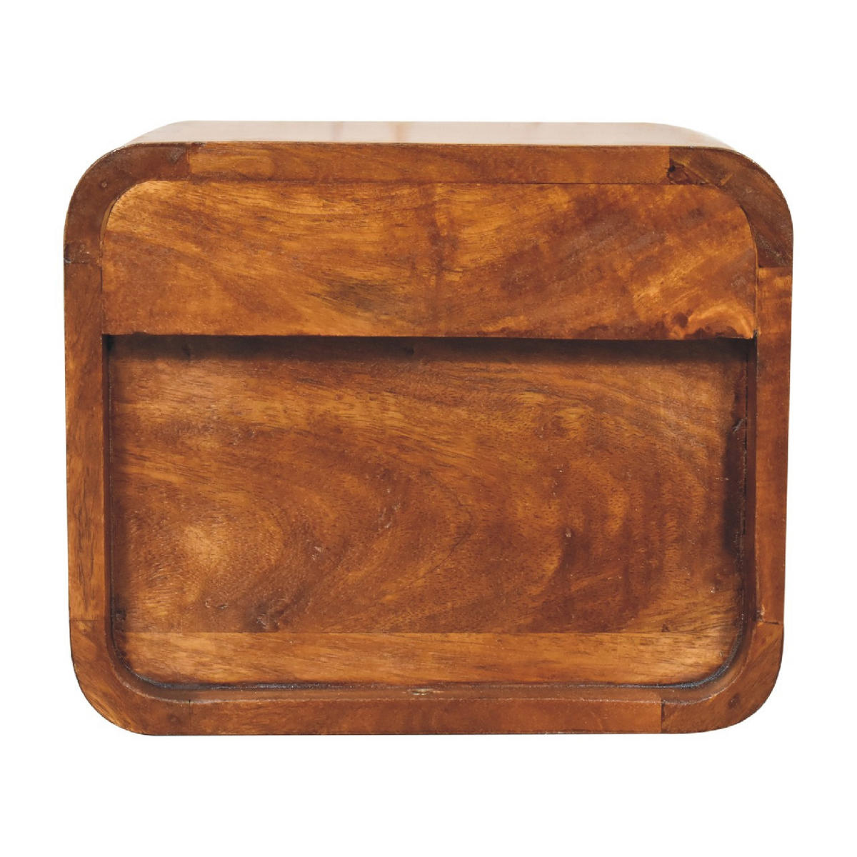 NACHTTISCH mit einer Schublade, wandmontierbar - Kastanienfarben/Messingfarben, Holz/Metall (30/25/25cm) - Artisan Furniture