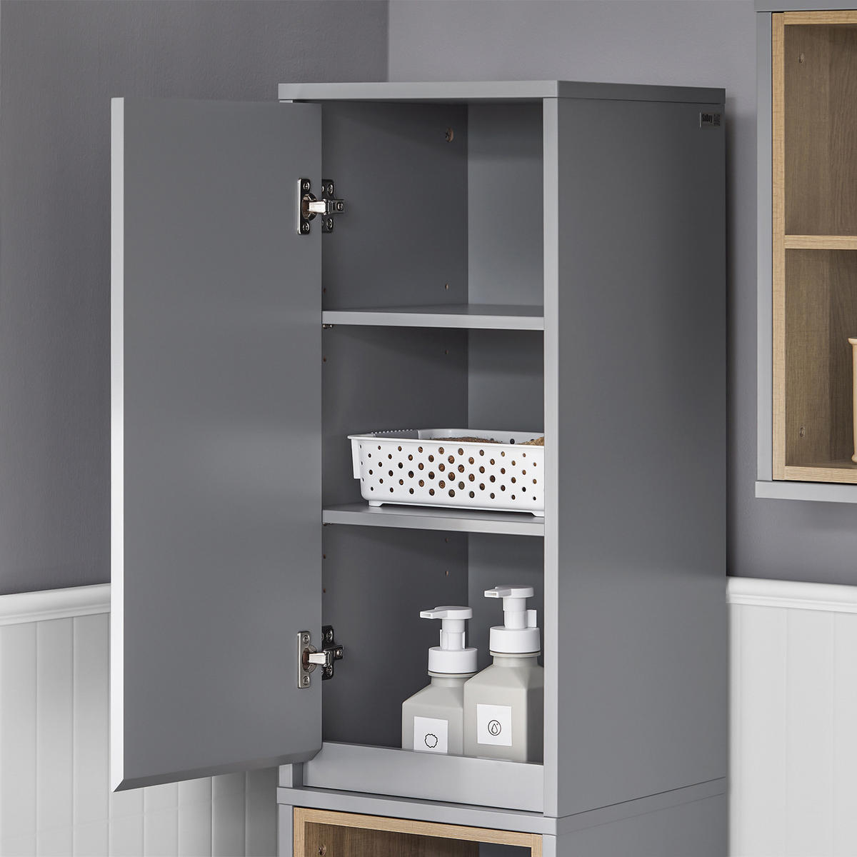 HOCHSCHRANK Dunkelgrau - Grau, Holzwerkstoff (30/170/30cm) - SoBuy