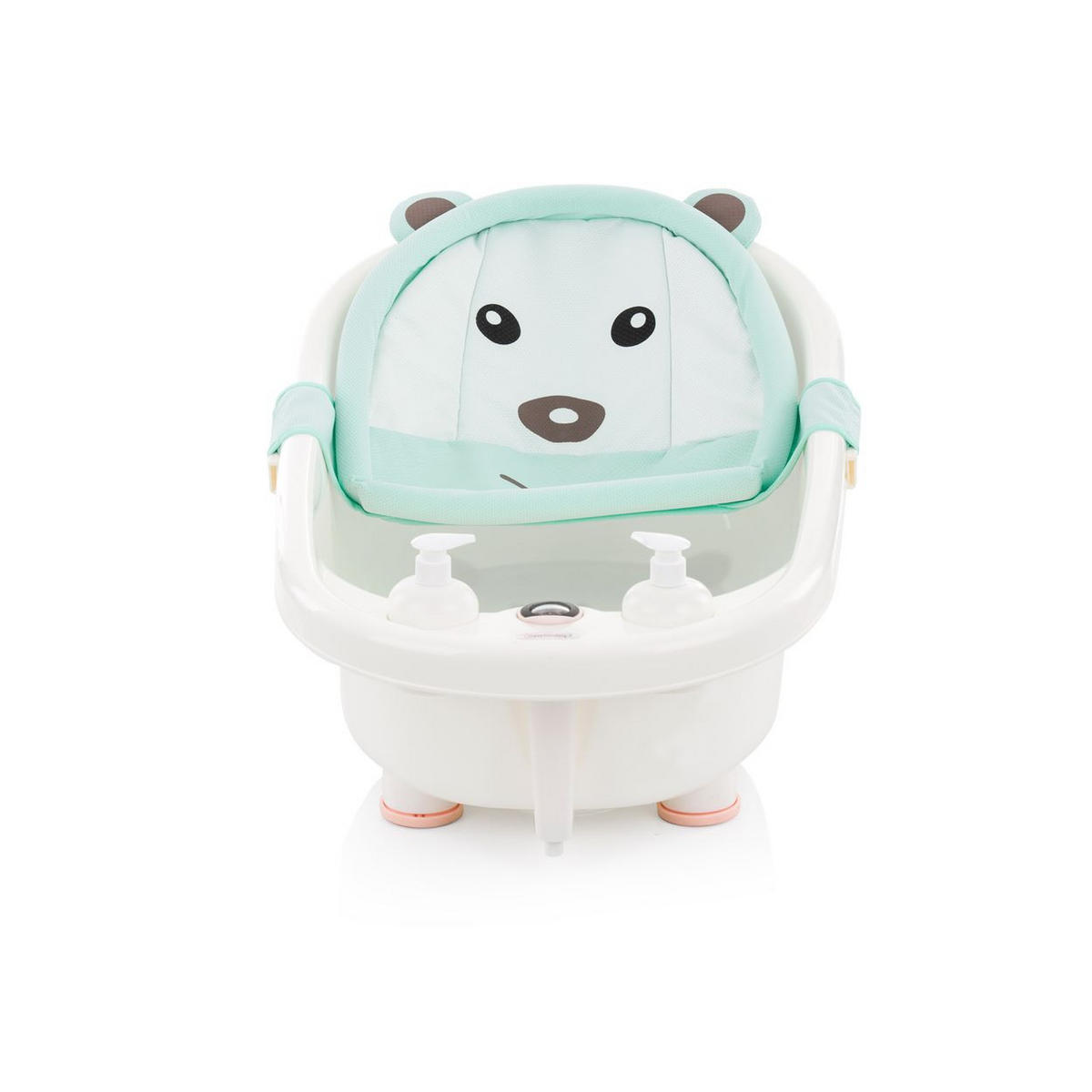 BABYBADEWANNE Netz Bär grün Badewanneneinsatz Kunststoff-Clips ab Geburt - Grün, Textil (40/45cm) - Chipolino