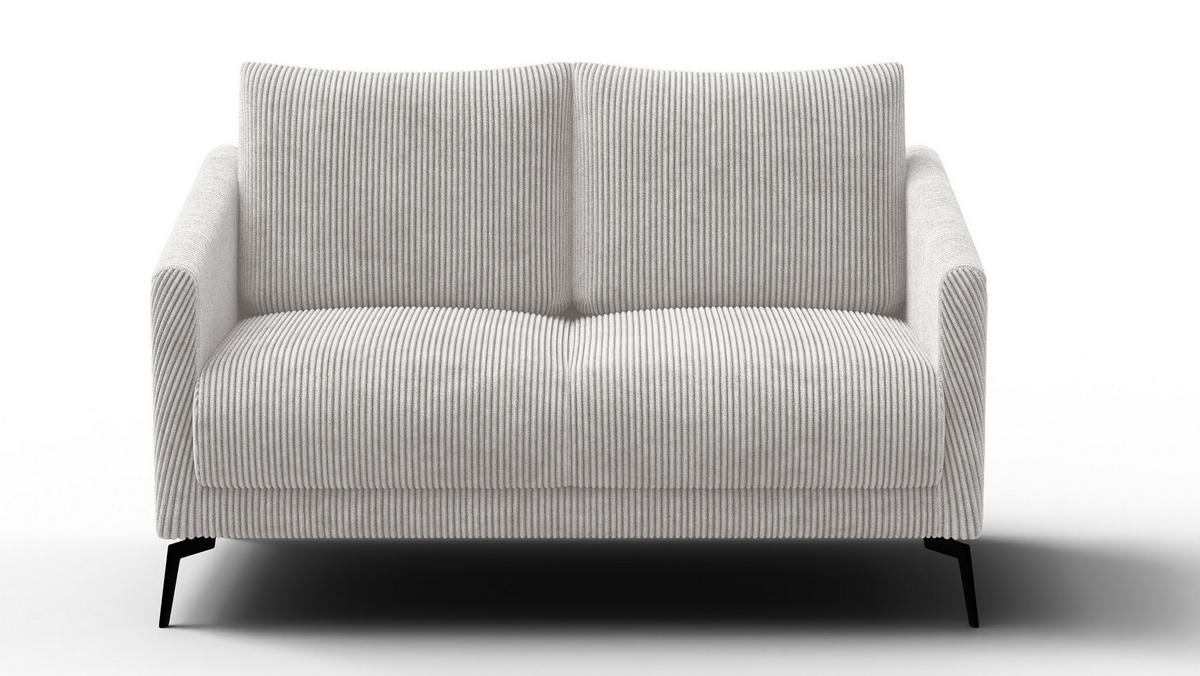 SOFA VILT 2-Sitzer, perlweiß - Schwarz/Weiß, Holzwerkstoff/Textil (142/89/94cm) - Courtois Laville