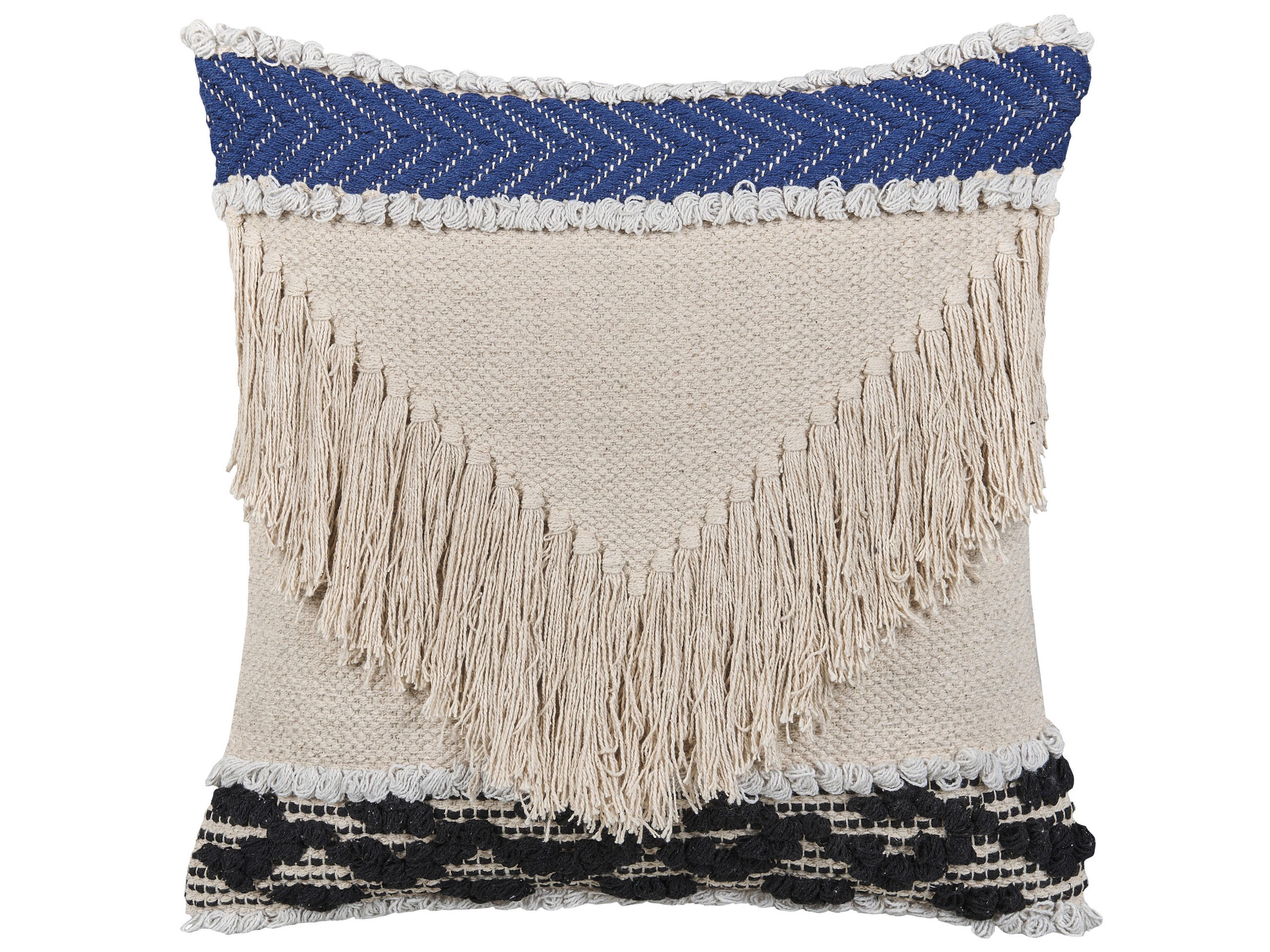 DEKOKISSEN Creme 45/45 cm Sofca - Creme, Naturmaterialien/Textil (45/45cm) - Beliani