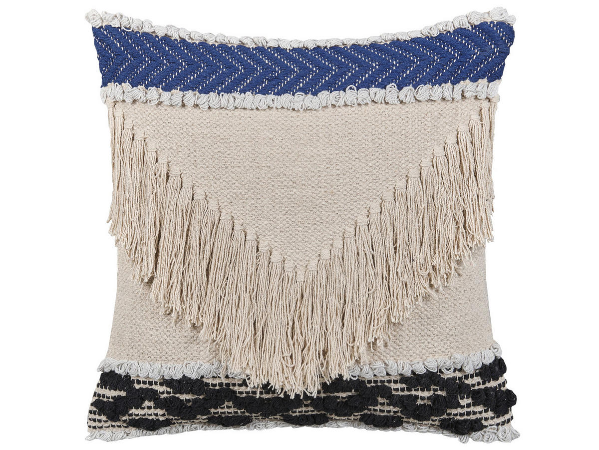 DEKOKISSEN 2er-Set Creme 45/45 cm Sofca - Creme, Naturmaterialien/Textil (45/45cm) - Beliani