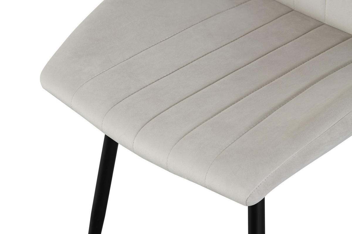 STUHL 2er Set Sevilla Stühle in Creme - gemütliches Design - B/H/T: 52x75x58 cm - Creme, Textil (58/75/52cm)